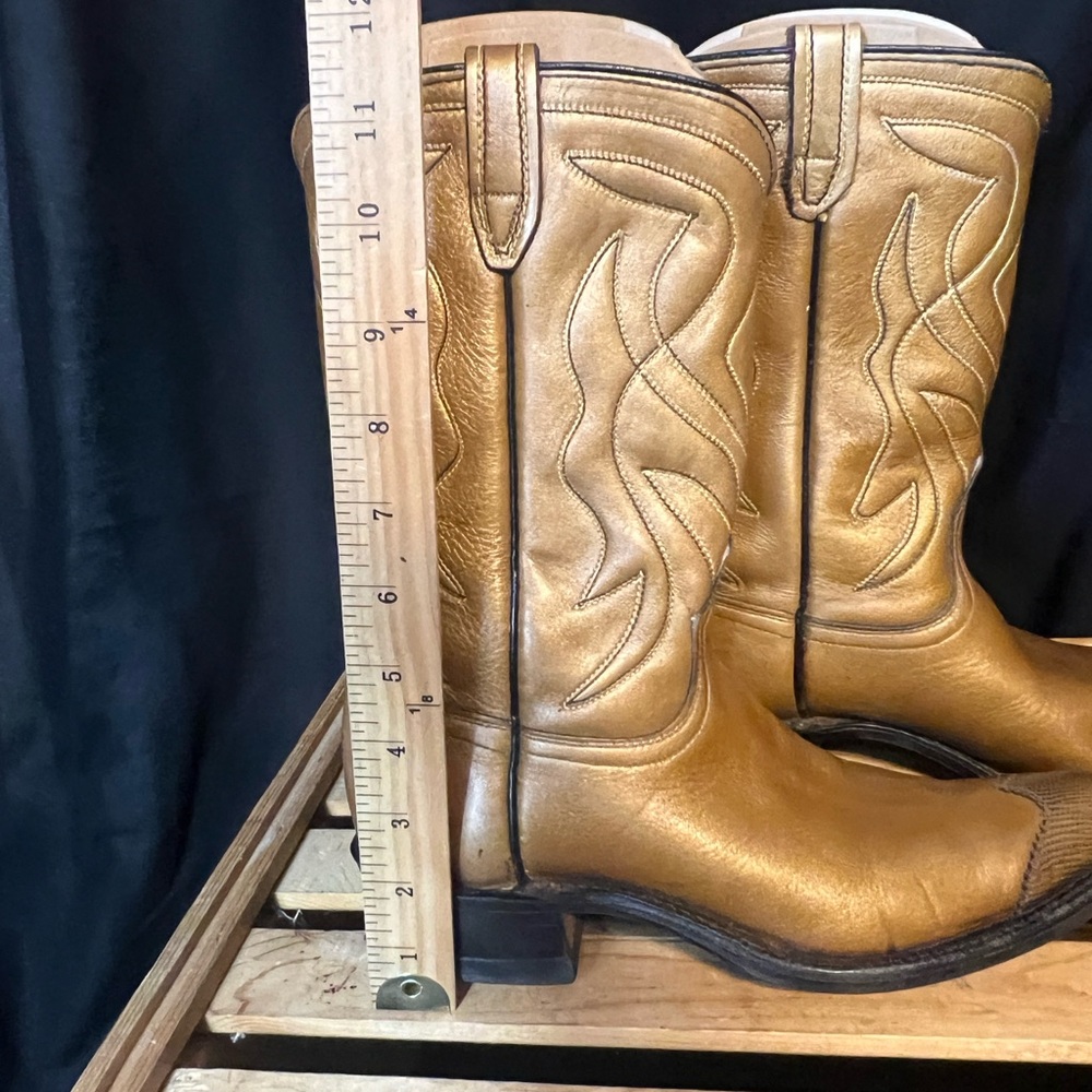 Acme Women's Metallic Gold Western Boots. Size 7.5? - Picture 5 of 14